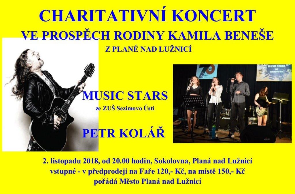 Charitativní koncert ve prospěch rodiny Kamila Beneše